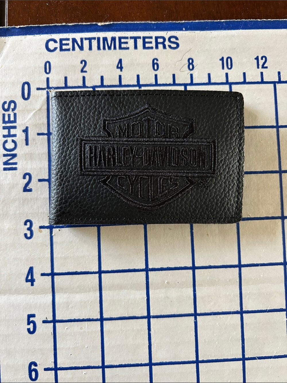 Harley-Davidson Black Embossed Leather Card Sleeve